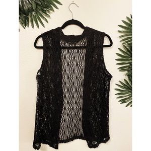 Travel Elements Black Knit Sleeveless Cardigan
